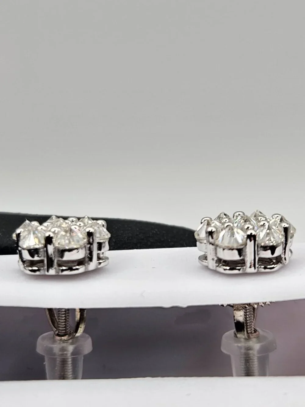 925 Sterling Silver Moissanite Reverse Setting Stud Earrings 1.3ctw